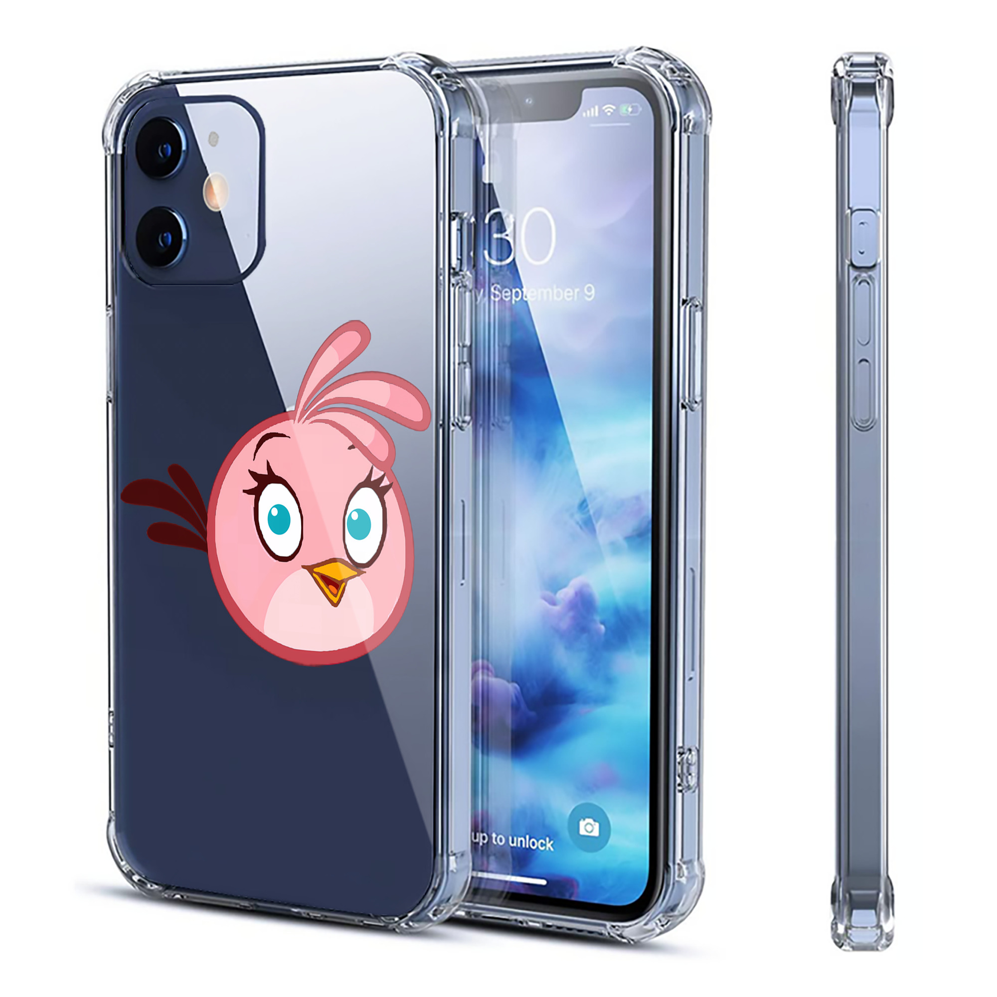 （画像用） Angry Birds アングリーバード 【iPhone 12シリーズ対応】透明スマホケース（クリアソフトケース）